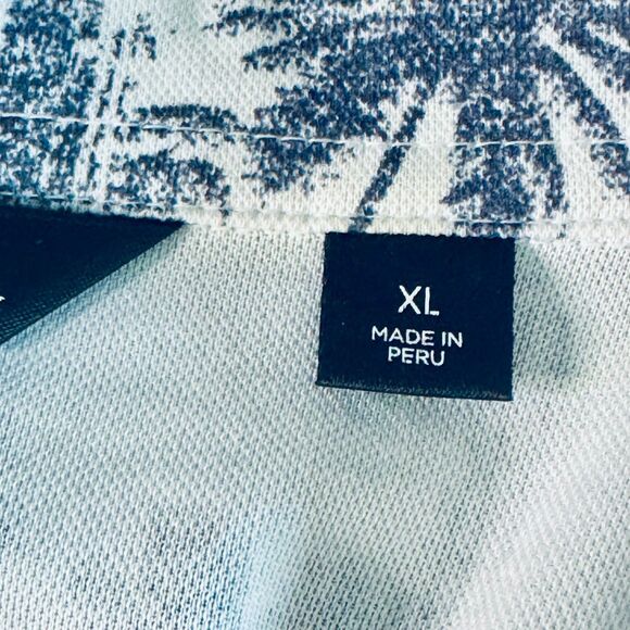 Travis Mathew Polo Shirt Mens XL White Gray Palm Tree Short Sleeve - Picture 7 of 7